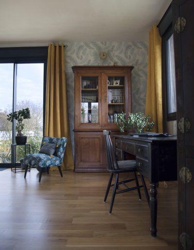 Décoration d'un salon-salle à manger à Caen - Le coin bureau, par CREA DECO, Décoratrice UFDI à Honfleur, Deauville, Caen - 14